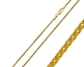 Okrągły łańcuszek typu box o średnicy 1,7 mm, ze srebra próby 925, pozłacany
