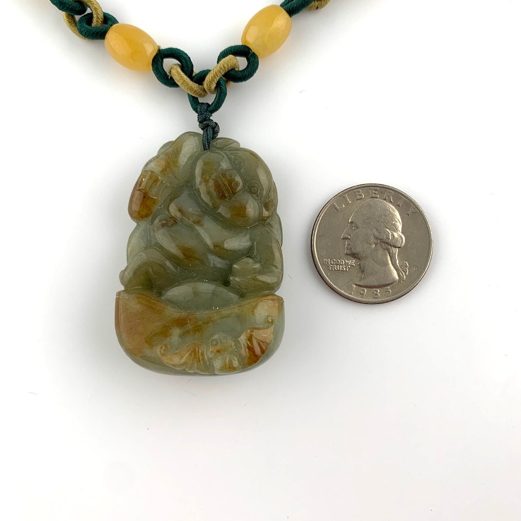 Jadeite Jade Pig Boar Chinese Zodiac Carved Pendant Necklace | Etsy