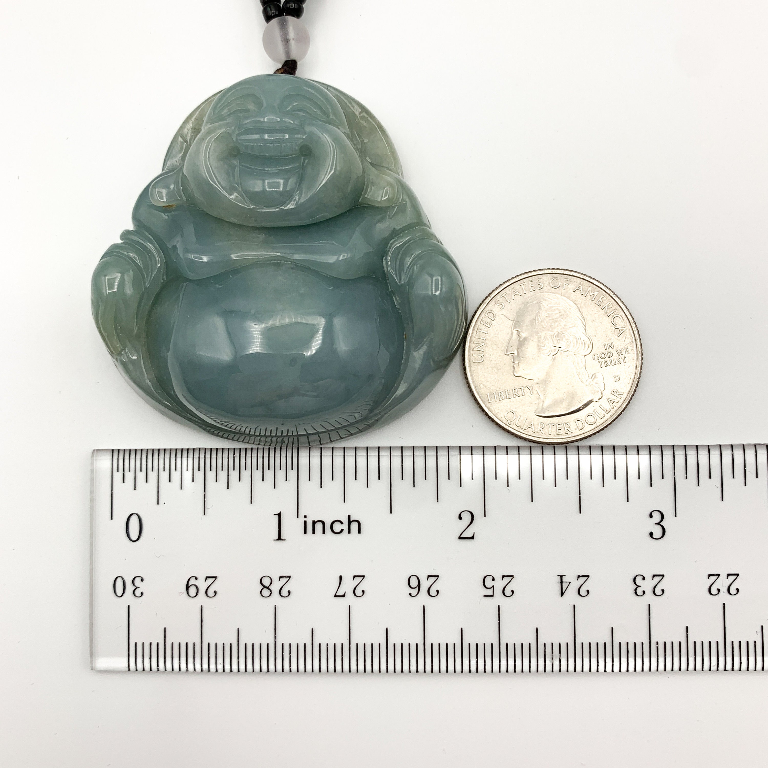 Large Green Jadeite Jade Happy Buddha Carved Jadeite Pendant | Etsy