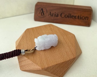 Dragon Turtle Jadeite Jade Light Purple Hand Carved Pendant Necklace, XM-0423-1705252207