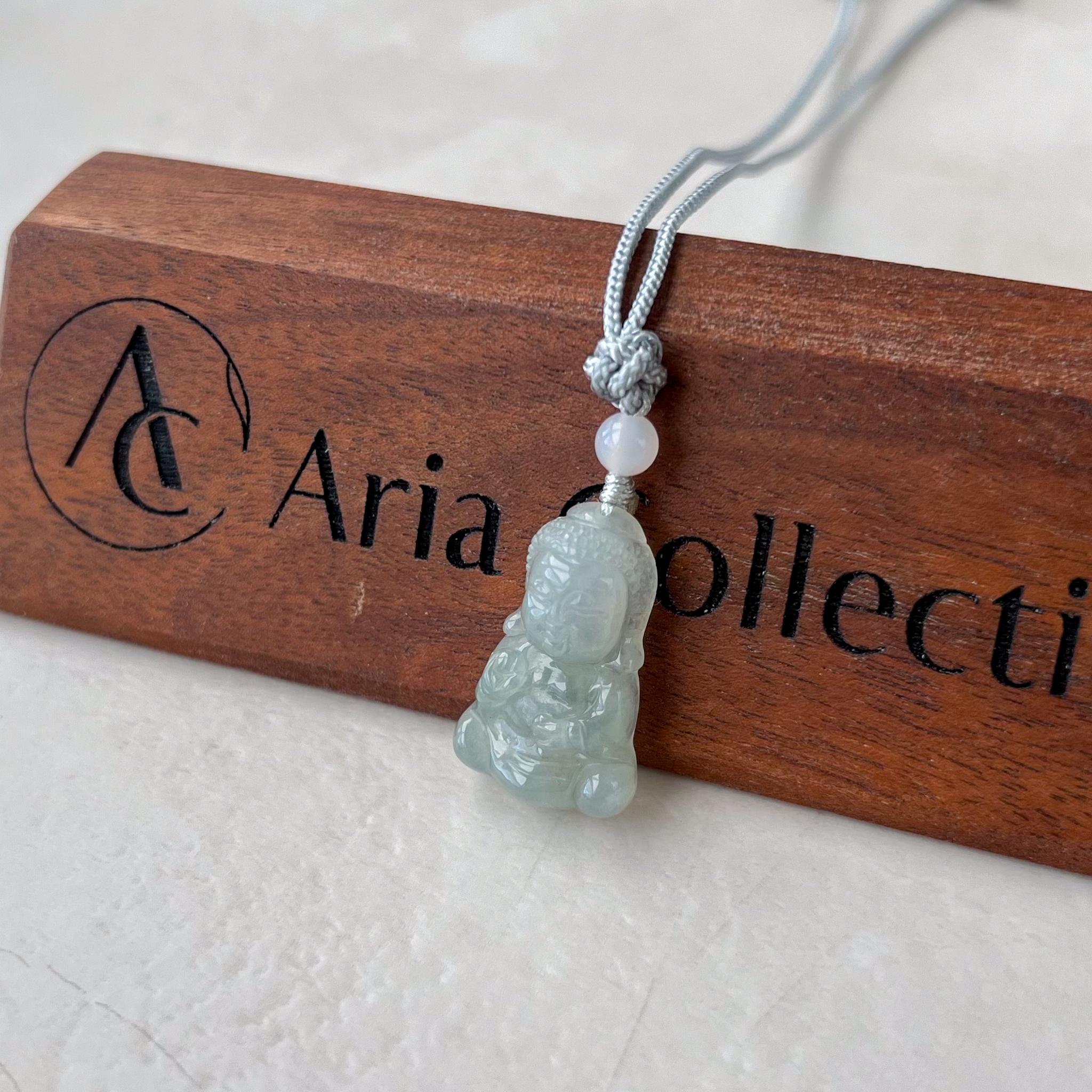 Icy Small Jadeite Jade Baby Buddha Dainty Minimalist