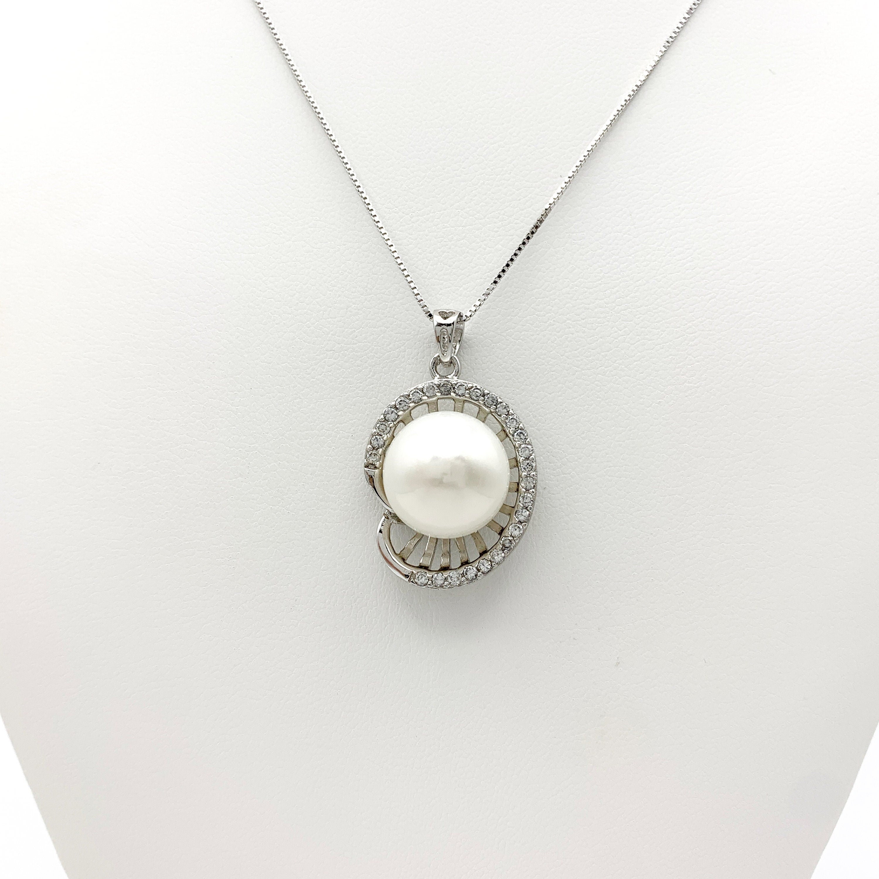 Sterling Silver Natural Freshwater Pearl Necklace, Pearl Sterling Silver Natural Freshwater Pearl Necklace, Pearl