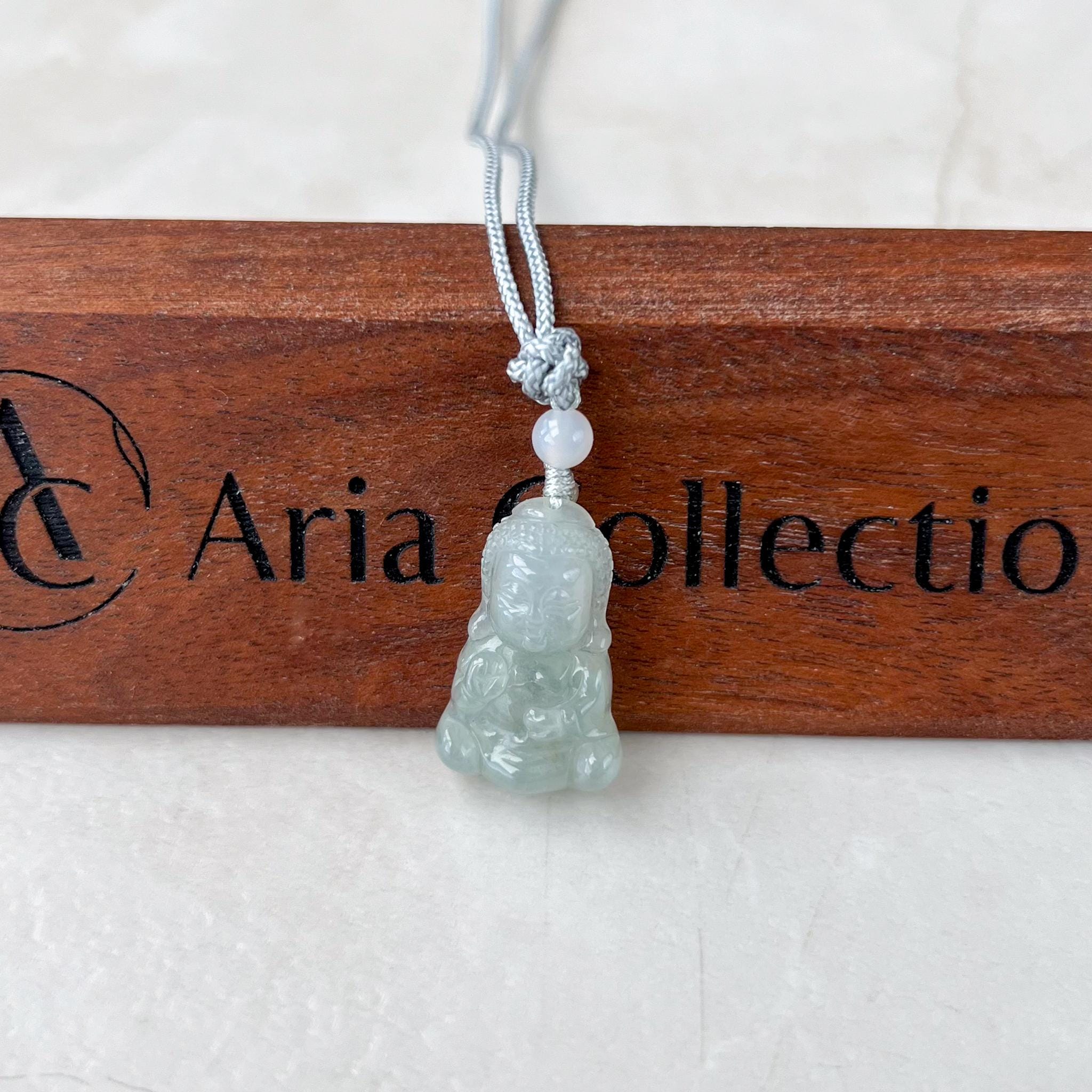 Icy Small Jadeite Jade Baby Buddha Dainty Minimalist
