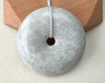 Grand collier rond violet jadéite jade sculpté donut, XY-1221-1646191616
