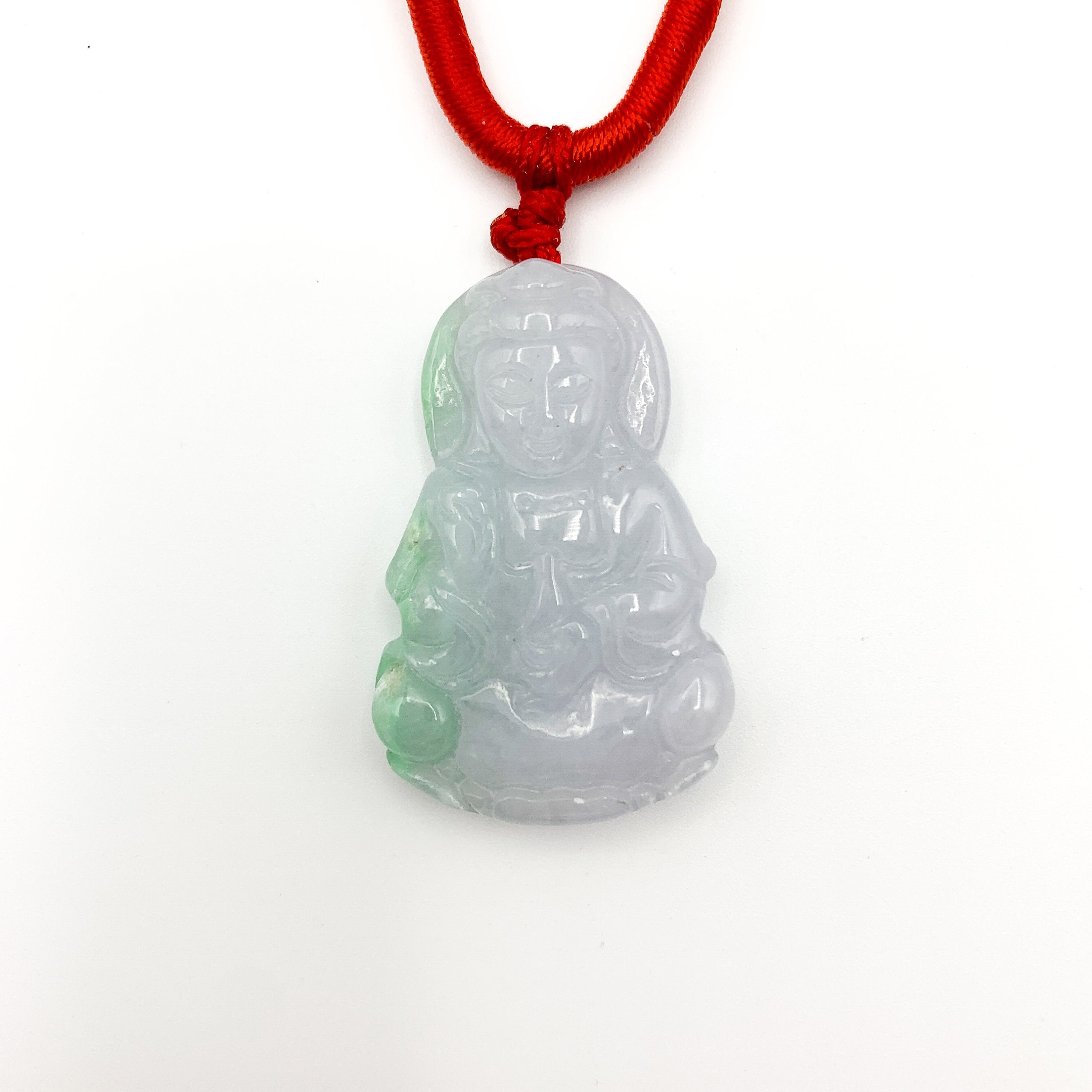 Jadeite Jade Guan Yin Avalokiteshvara Carved Pendant Necklace | Etsy