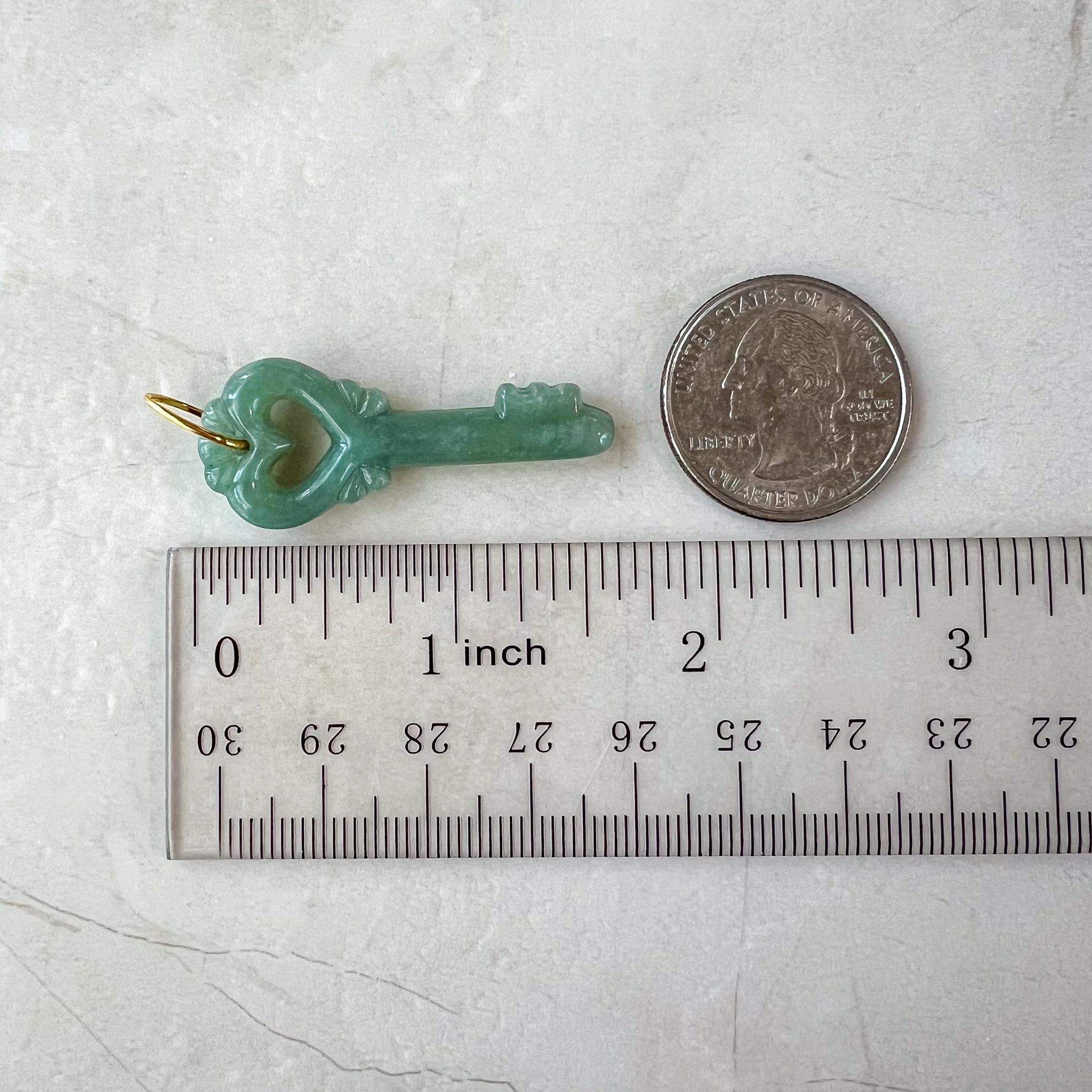 Jade Heart Key Pendant With 18K Gold, YO-0424-1722862470 - Etsy
