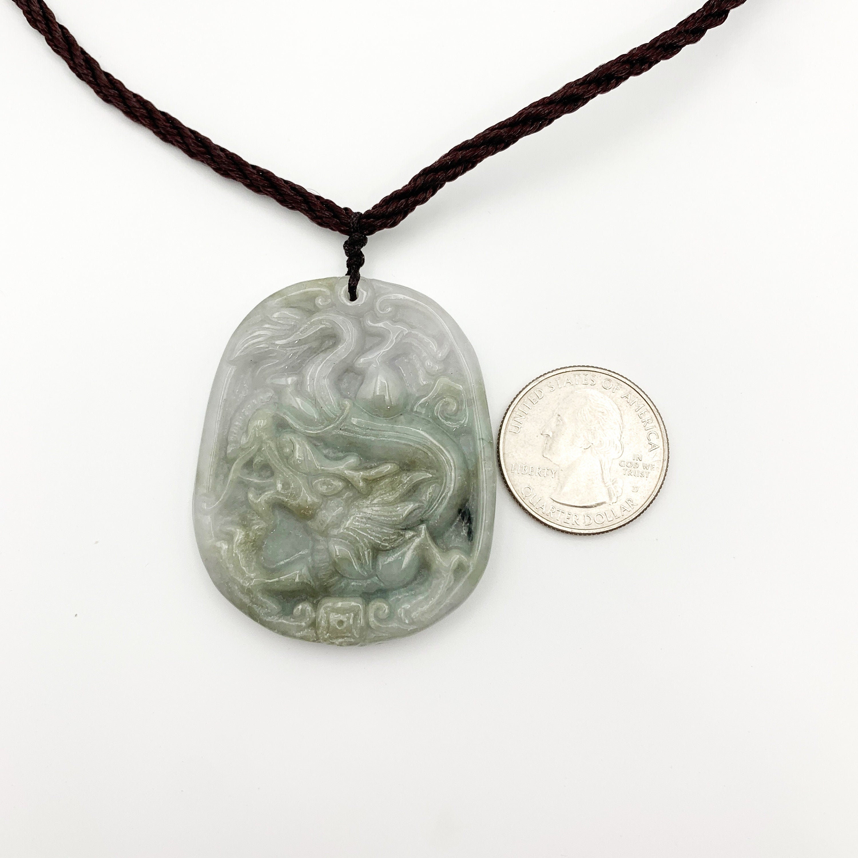 翡翠龍十二支彫刻ペンダントネックレス、YW-0110-1646517680 - Etsy 日本