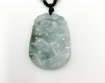 Collar con colgante tallado de rata-ratón de jadeíta del zodiaco chino, YW-0321-1646061401