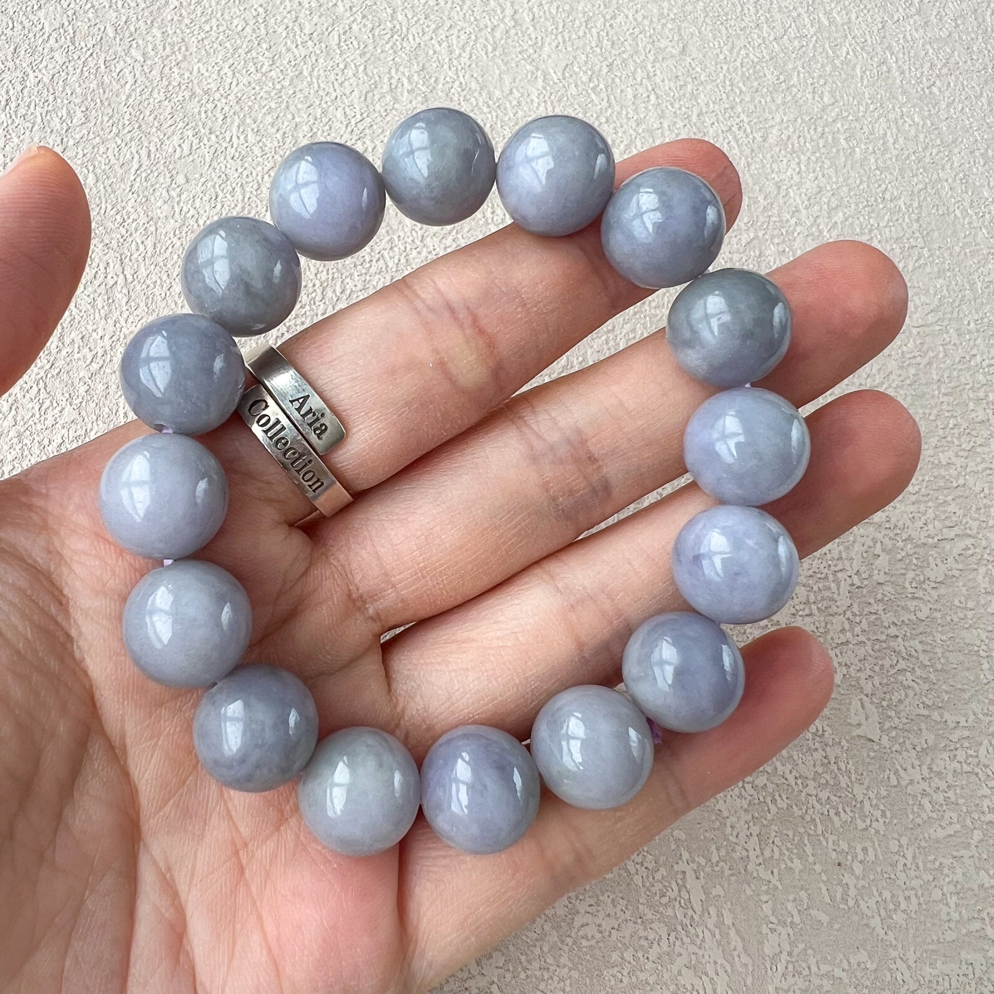 12.5 Mm Jadeite Jade Lavender Purple Bracelet, SHWQ-1123