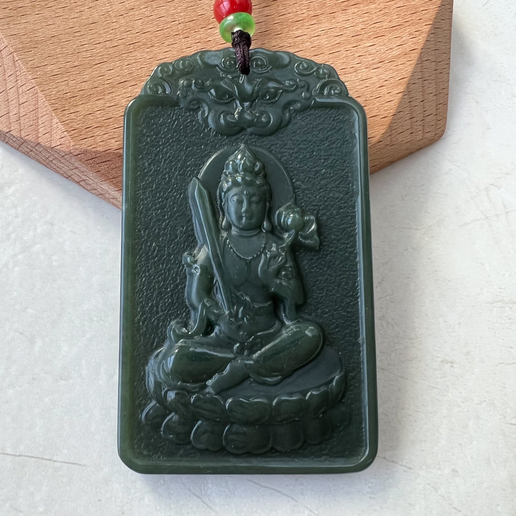 Nephrite Jade Akasagarbha Buddha, Xu Kong Zang, Hư Không Tạng Bồ