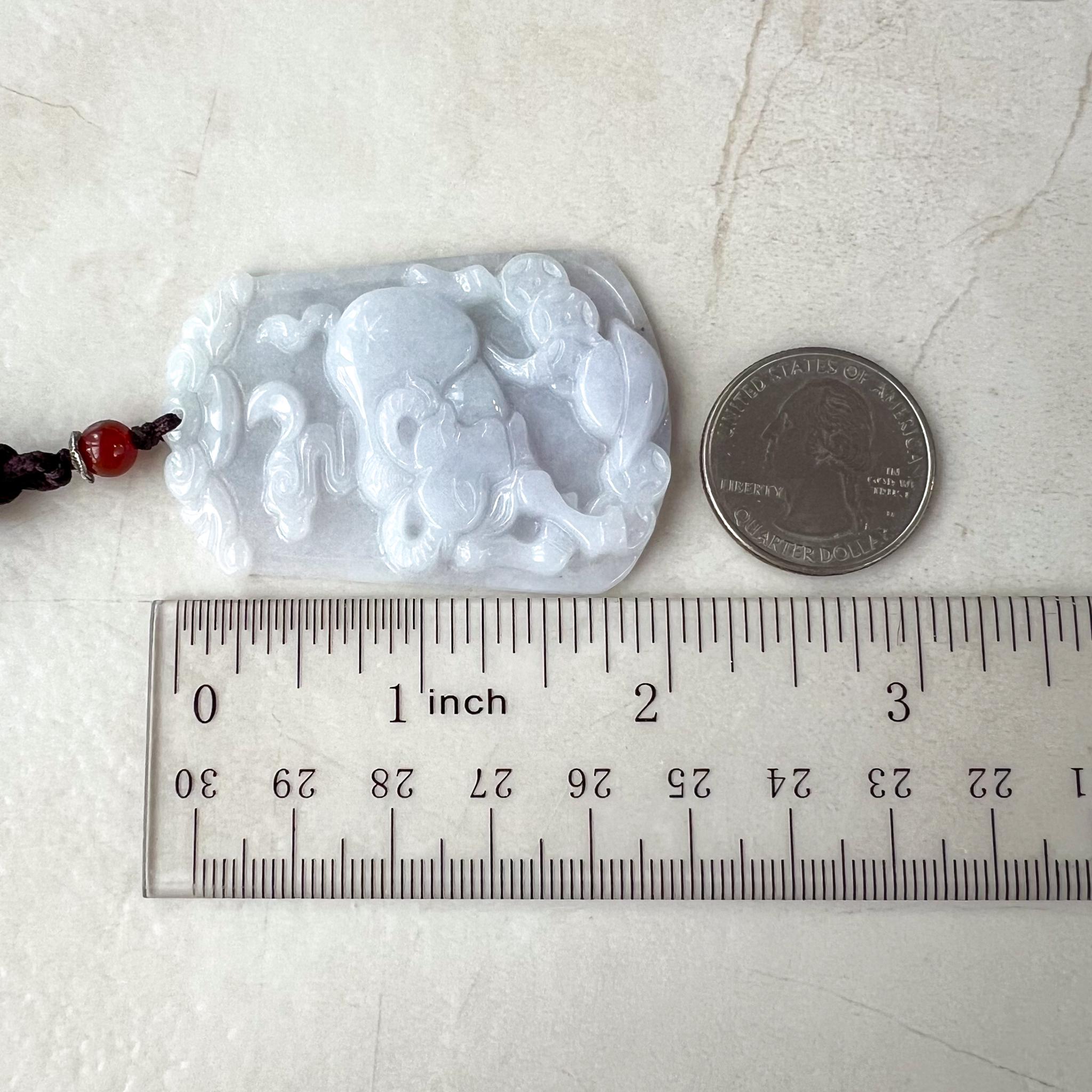 石笛 翡翠　２５０７０３－３ Medium Alaskan Jade Whale Tail Sterling Silver Pendant | F&F