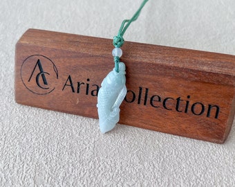 Collier poisson jadéite jade, collier pendentif sculpté à la main, RLXE-0422-02088989