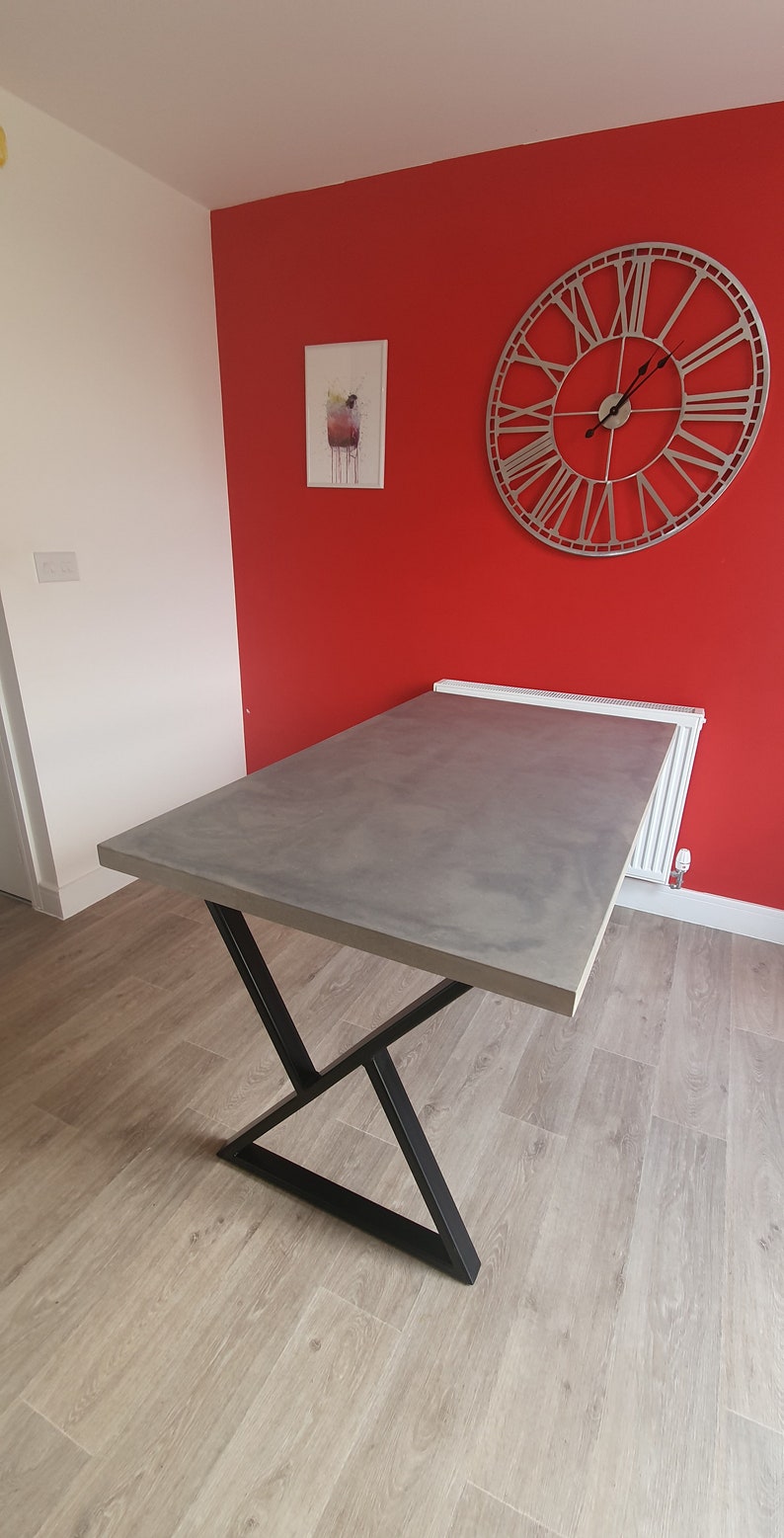 Stained Concrete Dining Table With Steel Legs / Custom Sizes / Etsy UK