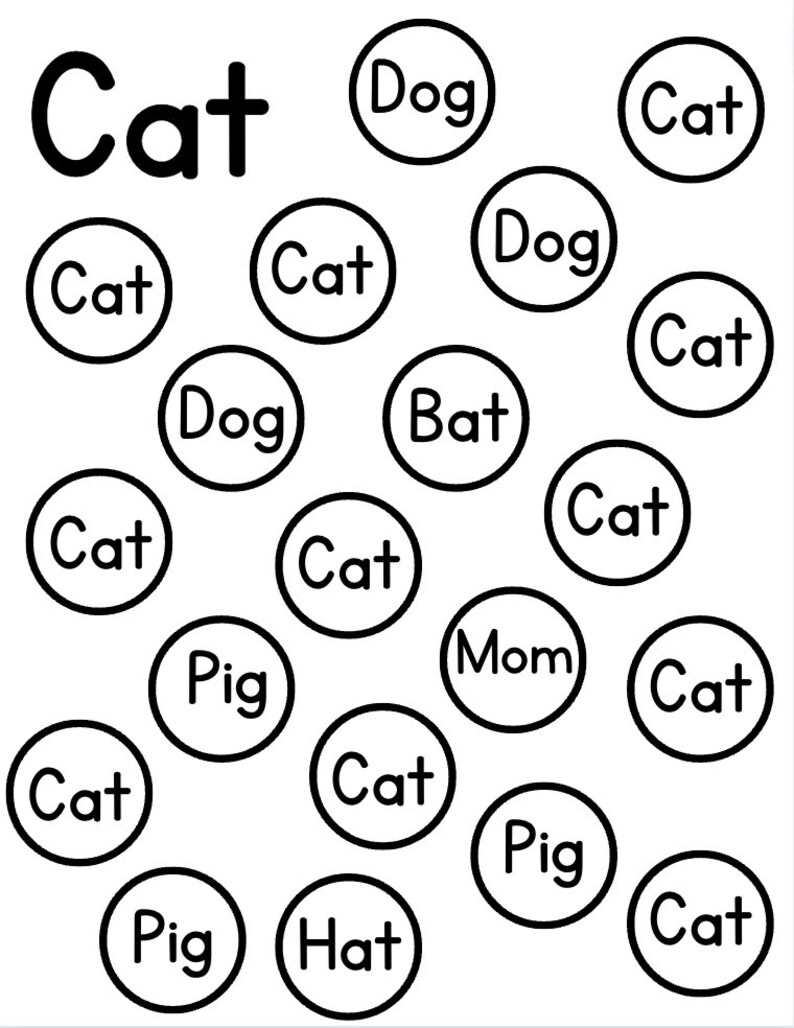 CVC Word Dot Marker Practice Kindergarten Busy Book Etsy
