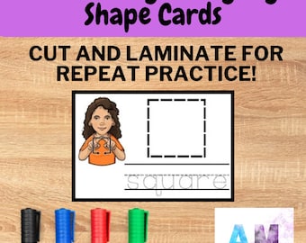 Sign Language Shapes Flashcards - ASL Shape Flashcards - Speech Therapy Tool - Special Education Flashcards