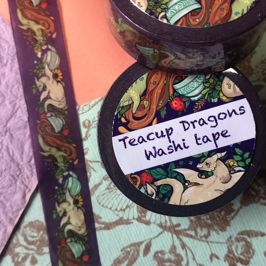 Teacup Dragons Washi Tape Fantasy Planner Journal Tape Etsy