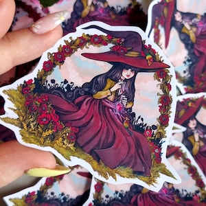 Poppy witch Sticker - witch- magical - journal- cottage core- Stickers
