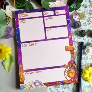 The Astrologer D&D Notepad- A5 Stationery Notepad Letter Paper - A5  Stationary Pad -  Pad - Letter Paper - 50 Sheets
