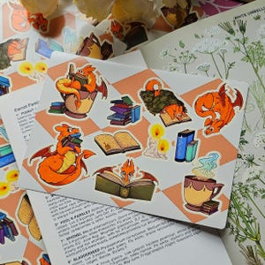 Pumpkins library -  sticker sheet a6 - teacupdragons-  Stickers - dragon  Sticker Sheet - Vinyl Stickers- Planner Journal
