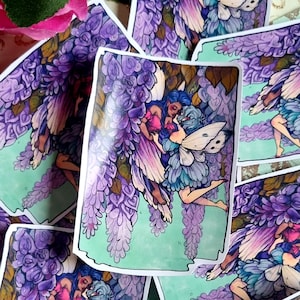 Wisteria fairy Sticker - fairy - journal- cottage core- Stickers