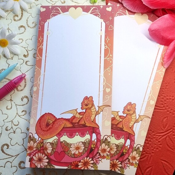 Red Dragon Notepad Dl Stationery Notepad Letter Paper Dl Etsy