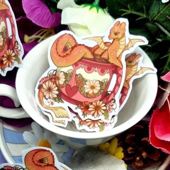 Tasse chauffante Dragon de tasse de thé Sticker -  France