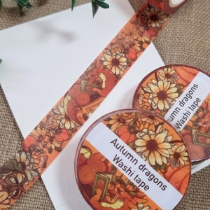 Autumn Dragons-washitape: fantasy planner-dagboektape