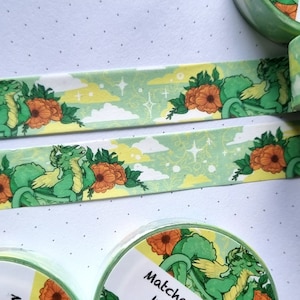Matcha Dragon- Fantasy Washi Tape- Washi Tape, Planer und Journal Klebeband