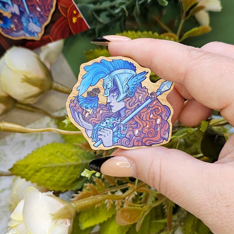 Athena the Goddess Pin - Wooden Pins- Musical- Odyssey - Sophiralou - Etsy