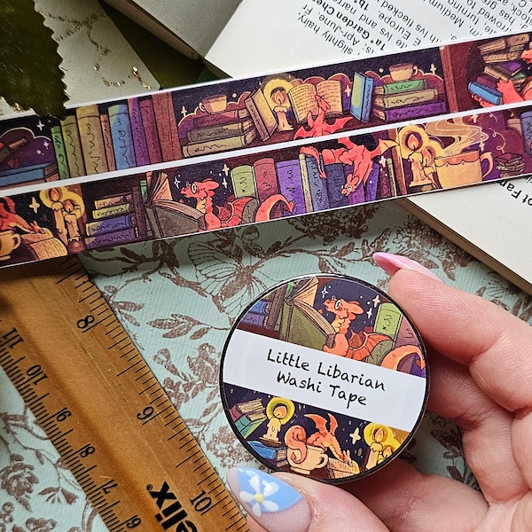Book Dragon Washi Tape: Fantasy Library Planner Tape