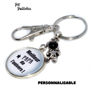 Cadeau personnalisable et original avec breloque astronaute pour papa,  cadeau pour papa, accroche ceinture Meilleur papa de l'univers