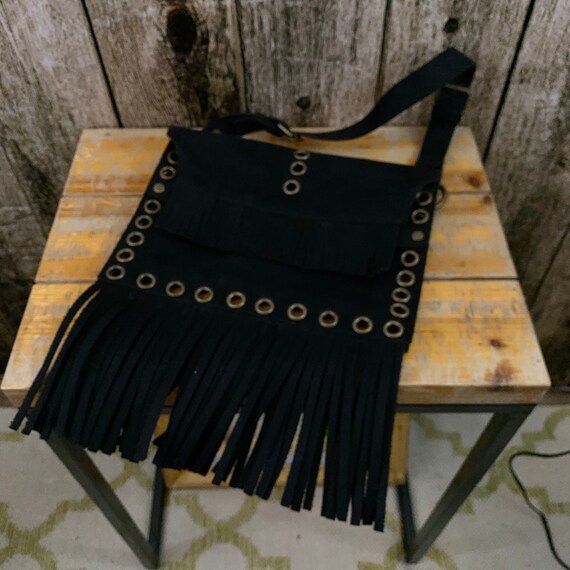 Hobo suede bag with fringe