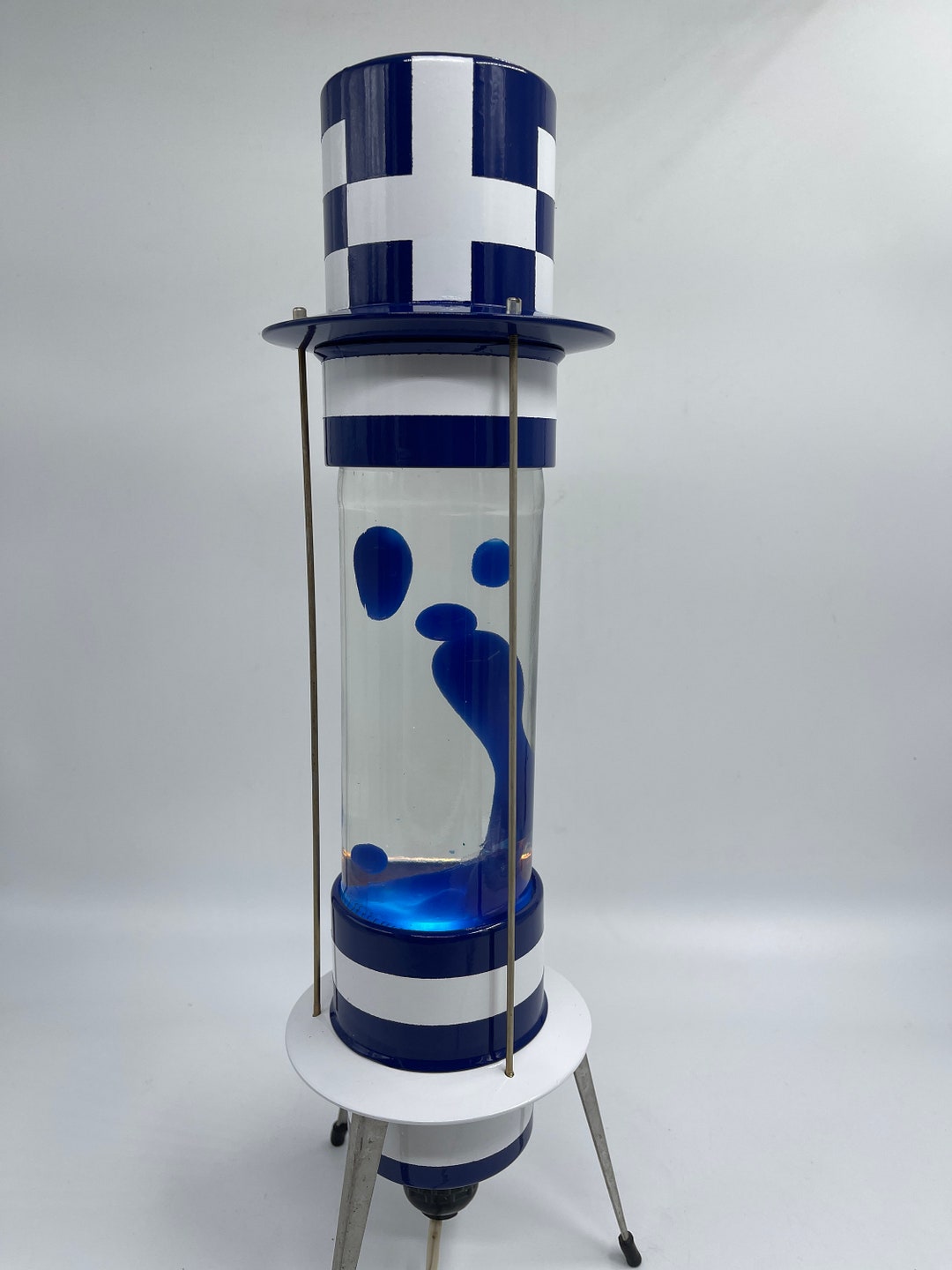 LAVA LAMP Vintage 1980 Soviet Multicolor greece Flag Lava Lamp Space