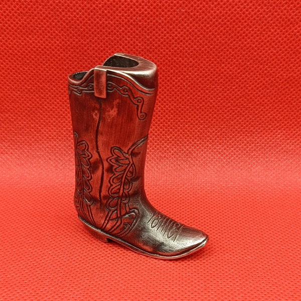 Vintage Lighter Case, Cowboy Boot, Lighter Metal Case, Pocket Lighter, Tobacco Accessory, Gift for Him, Vintage Gift.