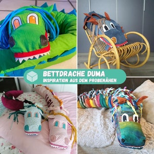 Sewing pattern bed snake yourself, sewing baby nest, birthday gift child 2 years Duma the bed dragon image 5