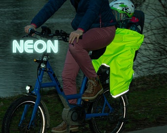 Rain cover child seat bicycle / child bike seat rain cover / bicycle accessories children // 2nd birthday gift ~ "Snugly" NEON