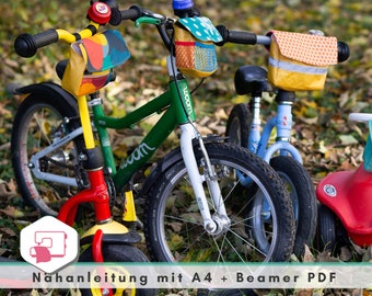 Schnittmuster Fahrradtasche selber nähen // Schnittmuster Lenkertasche für Kinderräder und Co. // Laufradtasche nähen