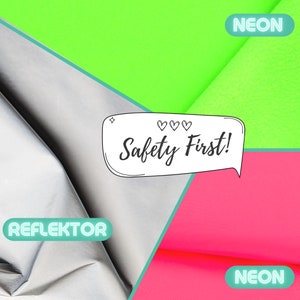 Softshell fabric reflective // Softshell reflective sold by the meter // Safety thanks to neon reflector fabric // Perfect for sewing bags!