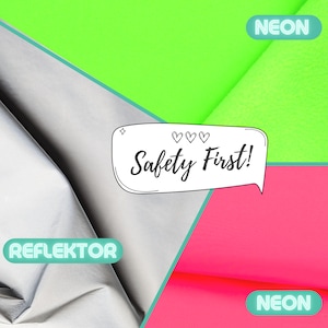 Softshell fabric reflective // Softshell reflective sold by the meter // Safety thanks to neon reflector fabric // Perfect for sewing bags!