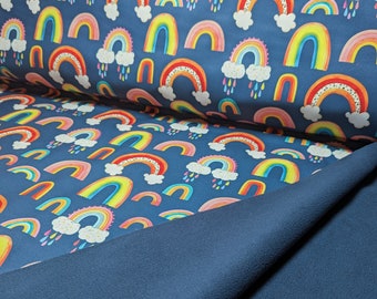 Softshell fabric for children: Colorful rainbows // water-repellent fabric softshell sold by the meter // Perfect for sewing children's jackets!