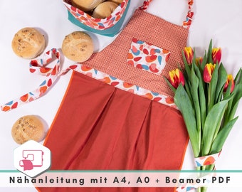 Sewing pattern apron Klex: children's apron sewing pattern the kitchen apron for children and adults - sew gifts Mother's Day DIY