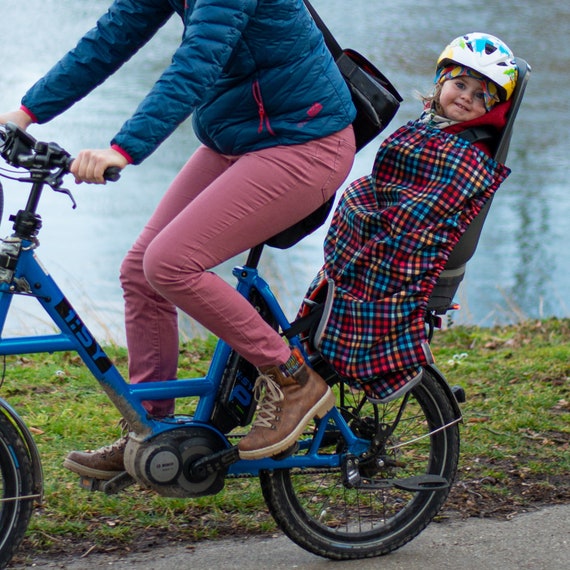 Housse de protection vélo coupe-vent pour siege enfant arriére