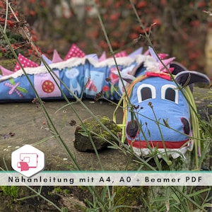 Modello di cucito per letto a forma di serpente, cucito di nido per bambini, regalo di compleanno per 2 anni ~ cucito di grande peluche