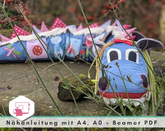 Schnittmuster Bettschlange selber nähen, Babynest nähen, Geburtstagsgeschenk Kind 2 Jahre  ~ Duma der Bettdrache