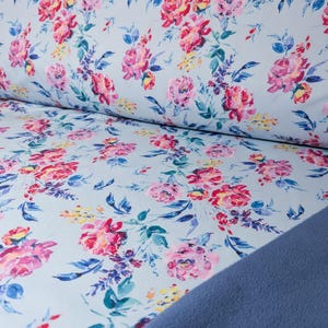 Softshell fabric for children: roses watercolor // water-repellent softshell fabric by the meter // sewing softshell jackets for children