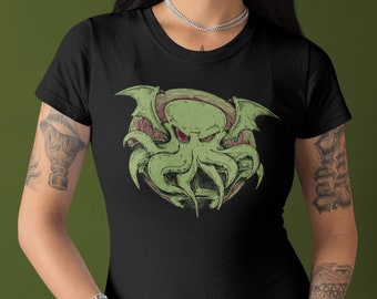 Cthulhu Skull T-shirt Octopus Horror Gothic Squid Goth Mens | Etsy
