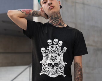 Pentagram skulls T-Shirt Mens Womens