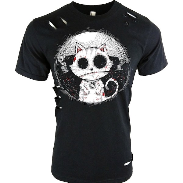 Zombie Cat T-Shirt Unisex Heren Dames