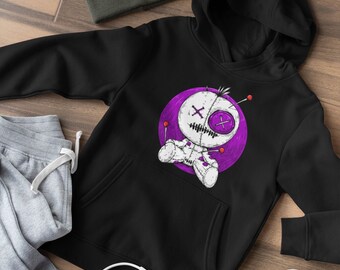 Kids alternative gothic hoodie voodoo doll