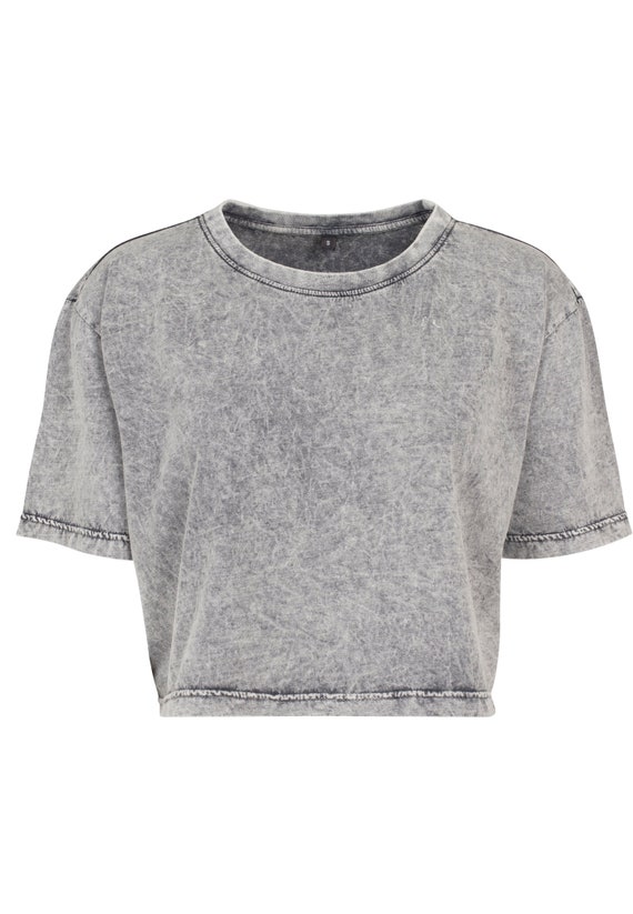 Light Grey Acid Wash Loose Fit Cropped Tshirt - Etsy UK